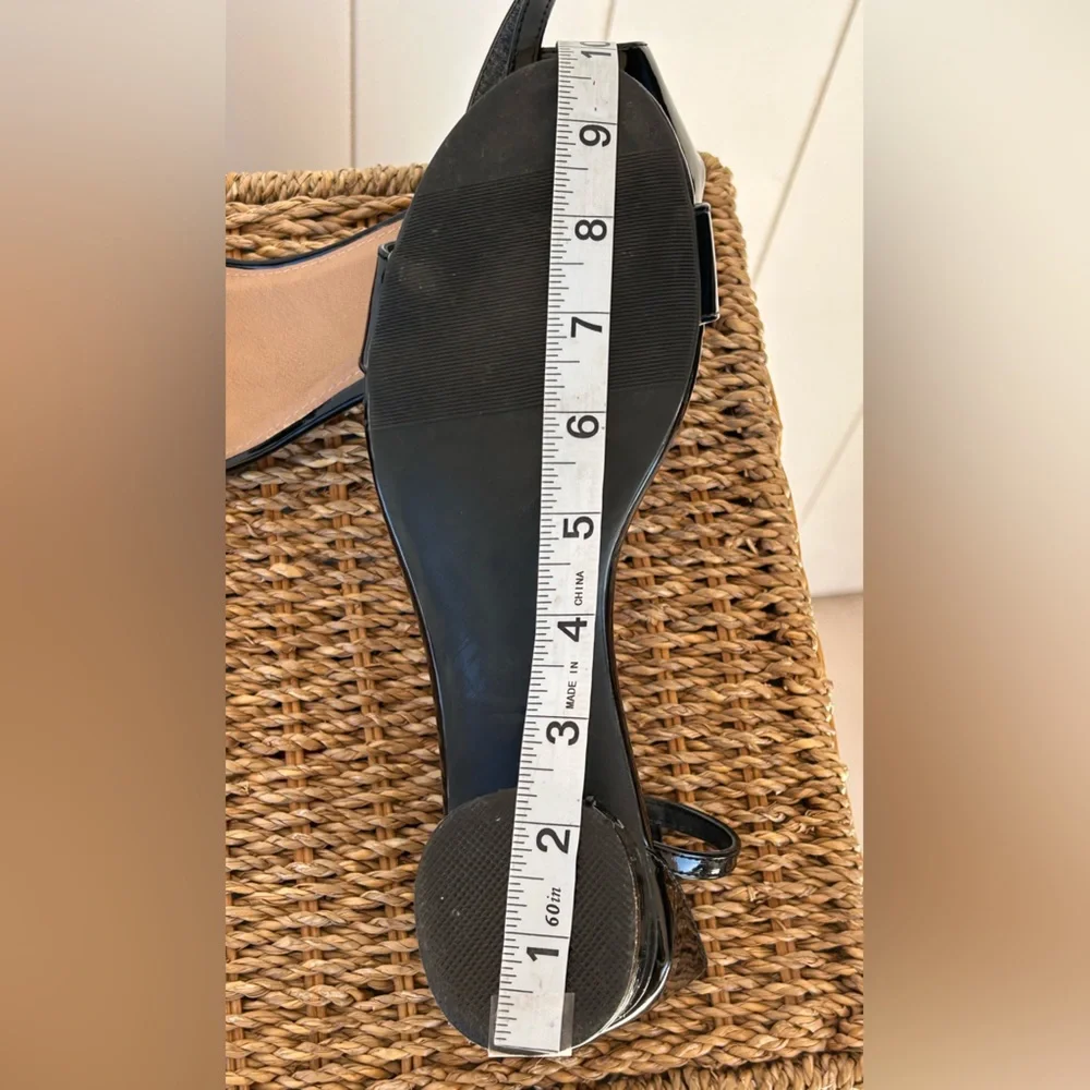 Abound Women’s Faux Patent Block Heel Sandal Ankle Strap Black Size‎ 8.5M